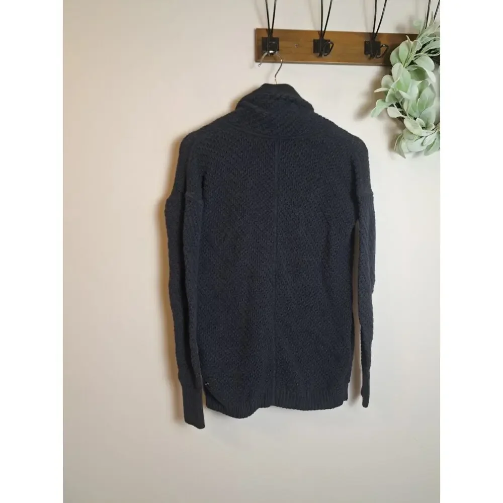 Lululemon Post Practice Cardigan Sweater Navy Blue Women's 4 Thumbholes Snap